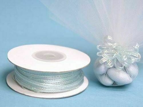 1/8" x 50 Yards Pull String Organza Ribbon for Wedding Decor and Favors