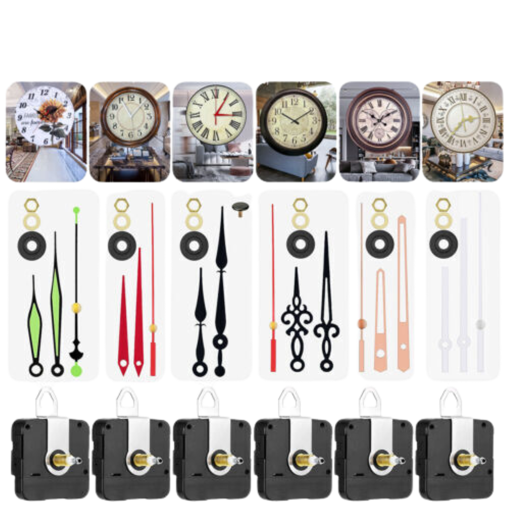 Kitcheniva DIY Wall Quartz Clock Movement Mechanism Replacement 6 pcs