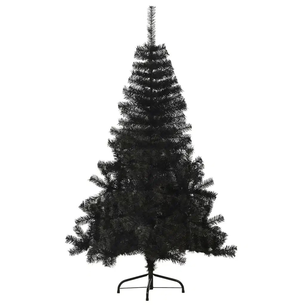 6 ft Black Half Christmas Tree with PVC Stand