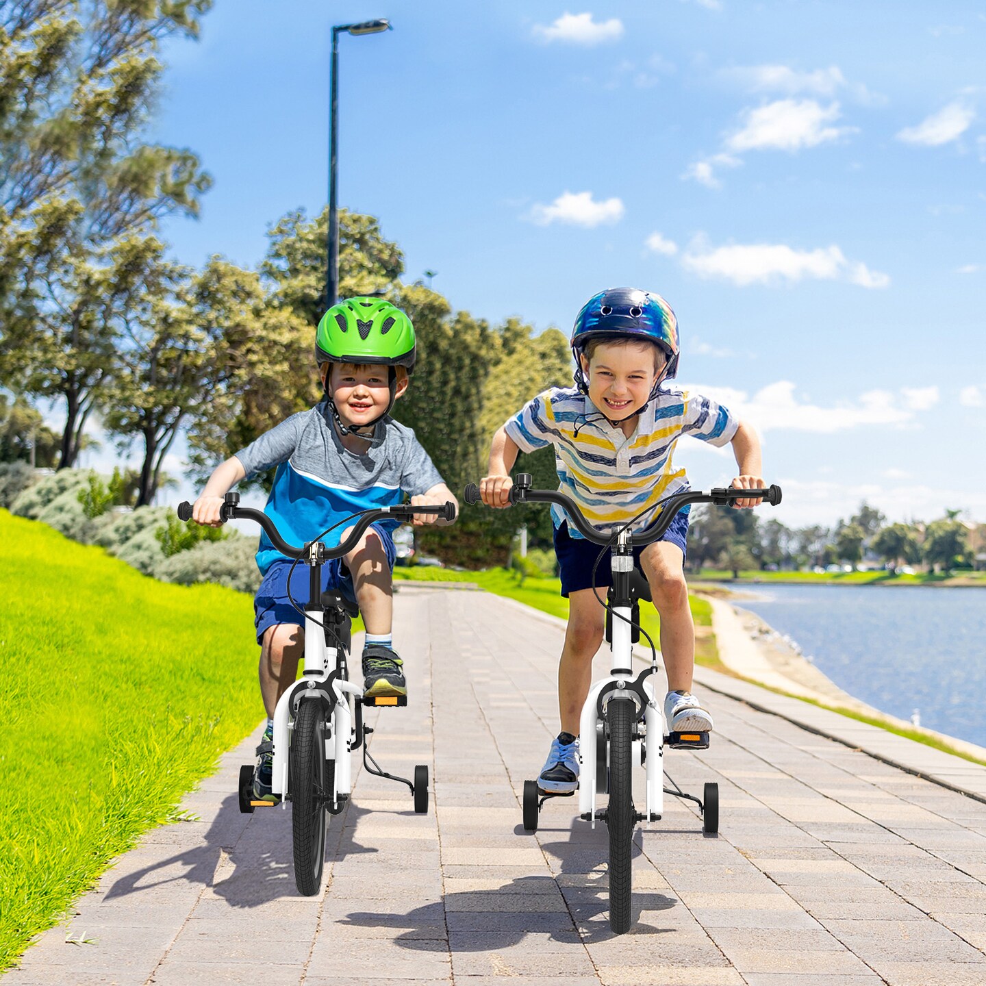 Kid's Bike with 2 Training Wheels for 3-5 Years Old