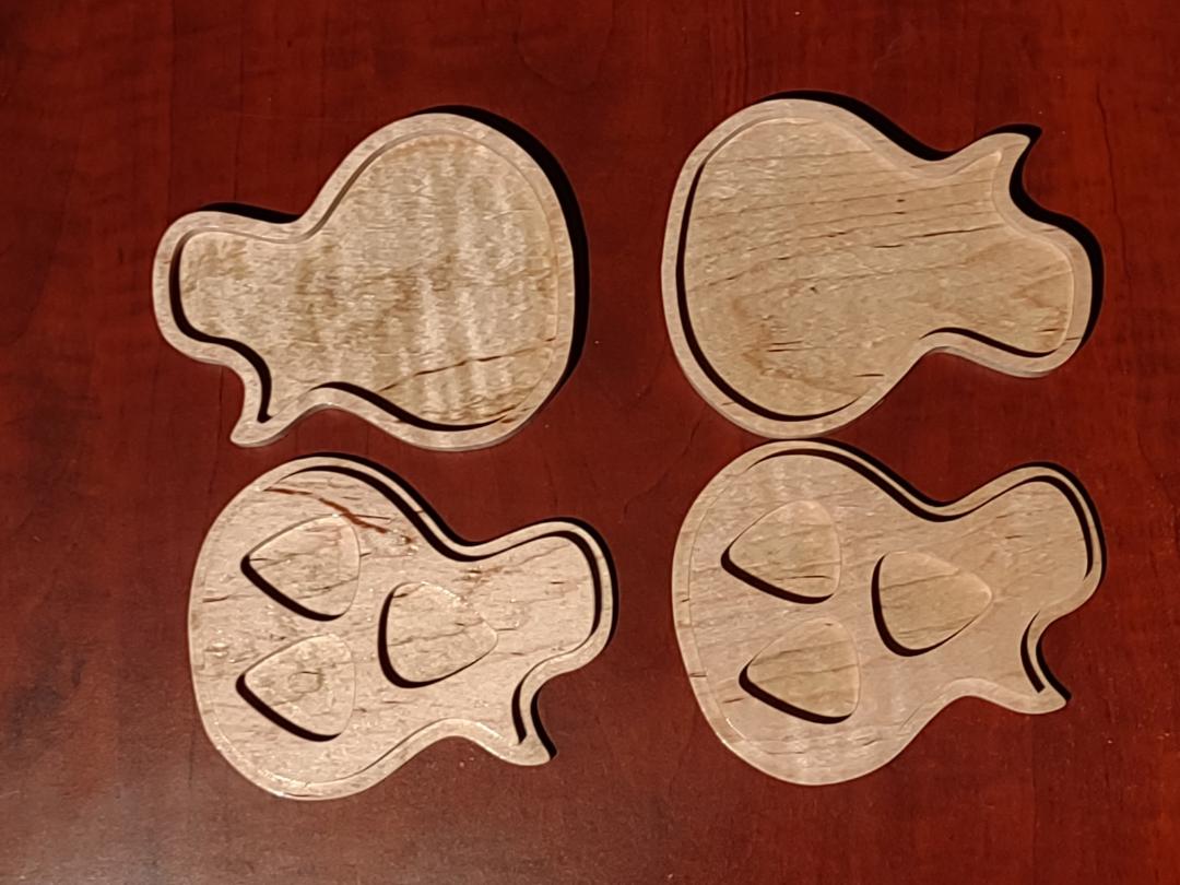 Hand made guitar pick holder. Custom engraved with your logo. Made in USA