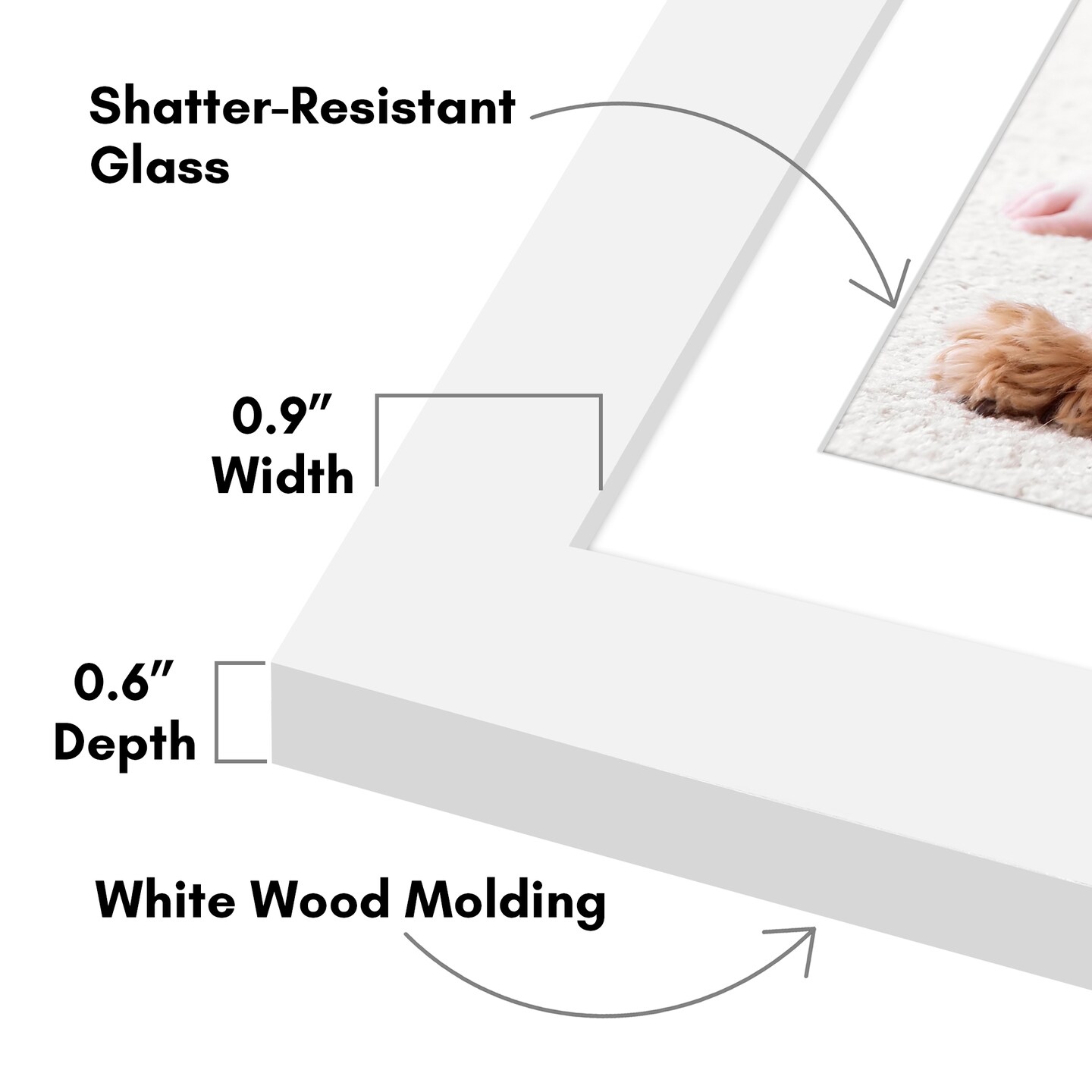 Americanflat Picture Frame with Mat - Photo Frame for Wall Display - Shatter Resistant Glass - Adjustable Hanging Hardware - Includes Easel