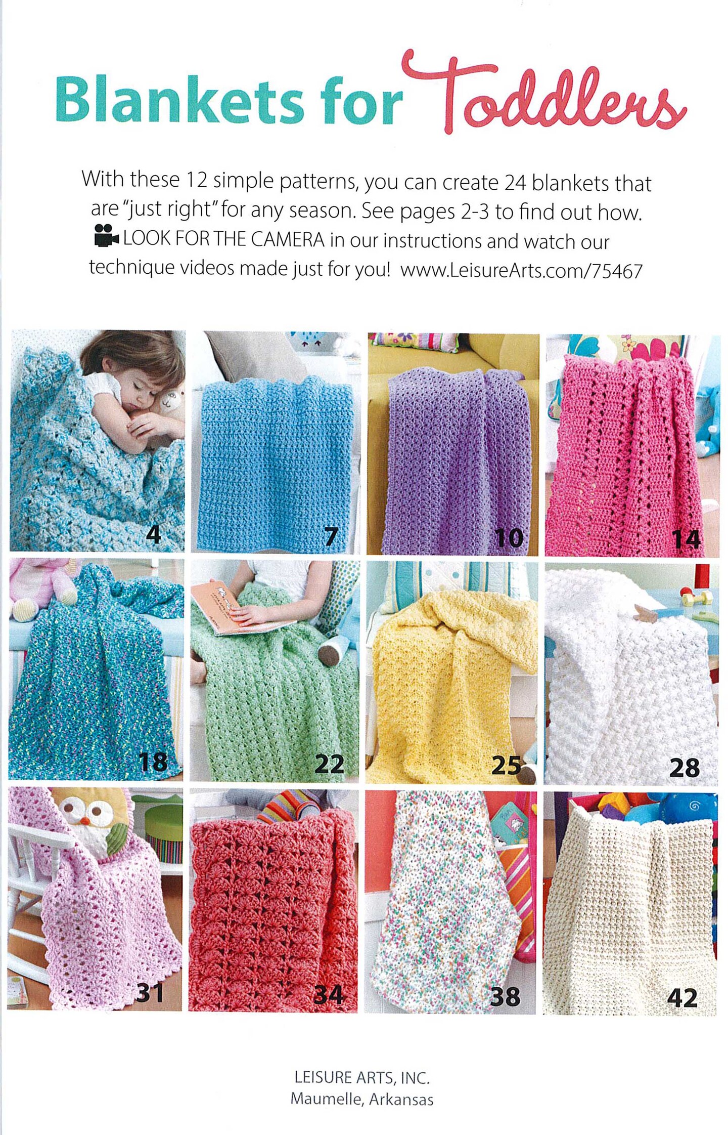 Leisure Arts Blankets For Toddlers Crochet Book