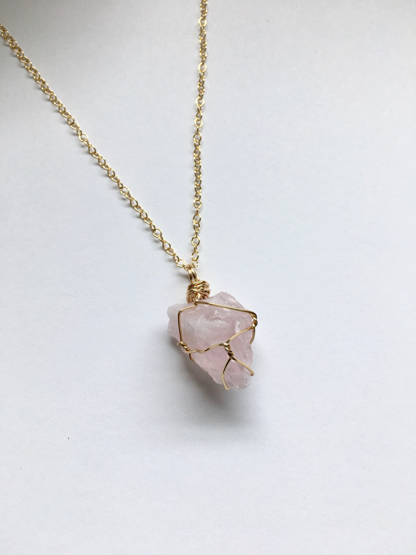 Rose Quartz Wire Wrapped Crystal Pendant product 3