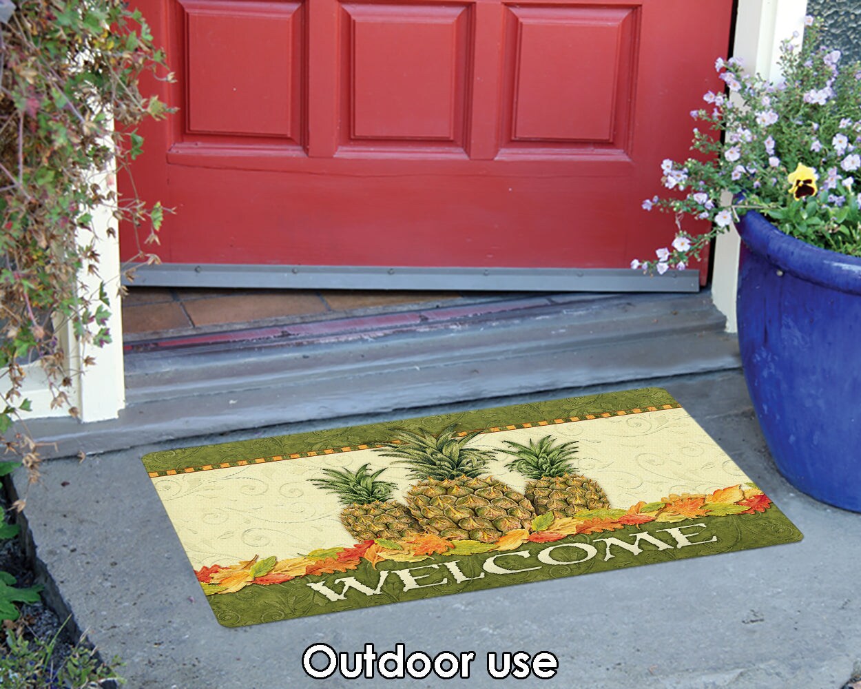 Pineapple Leaf Welcome Door Mat (18 x 30&#x22;)