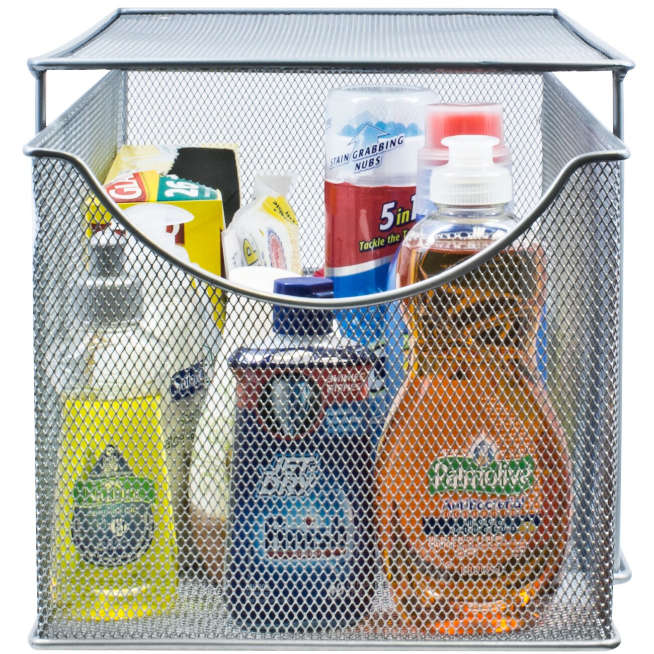 Sorbus Mesh Cabinet Organizer Basket With Sliding Drawer —Stackable, Ideal for Countertop, Cabinet, Pantry, Under the Sink, Desktop and More