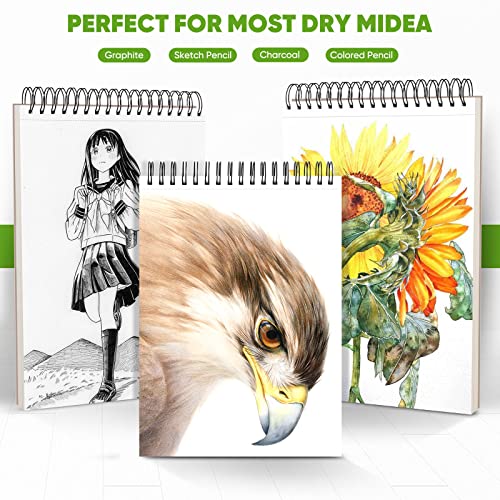 9" x 12" Sketch Book, 1-Pack 100 Sheets Spiral Bound Art Sketchbook, Acid Free (68lb/100gsm) Artist Drawing Book Paper Painting Sketching Pad