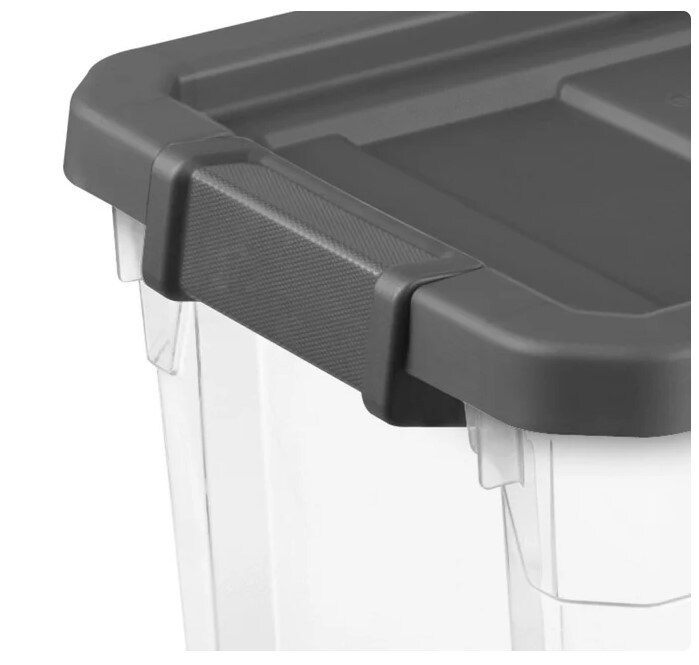 6 Pack of 30 Qt Clear Plastic Storage Container Bins with Latch Lid