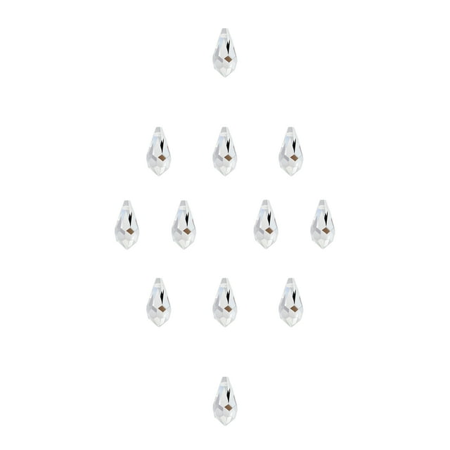 Preciosa 12-Piece Teardrop Glass Pendant, 7.5x15mm