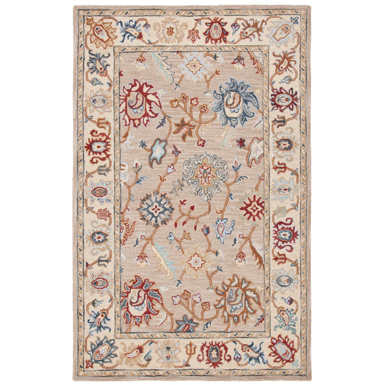 Safavieh Heritage Hg825A Handmade Brown / Beige Rug Traditional Hand Tufted