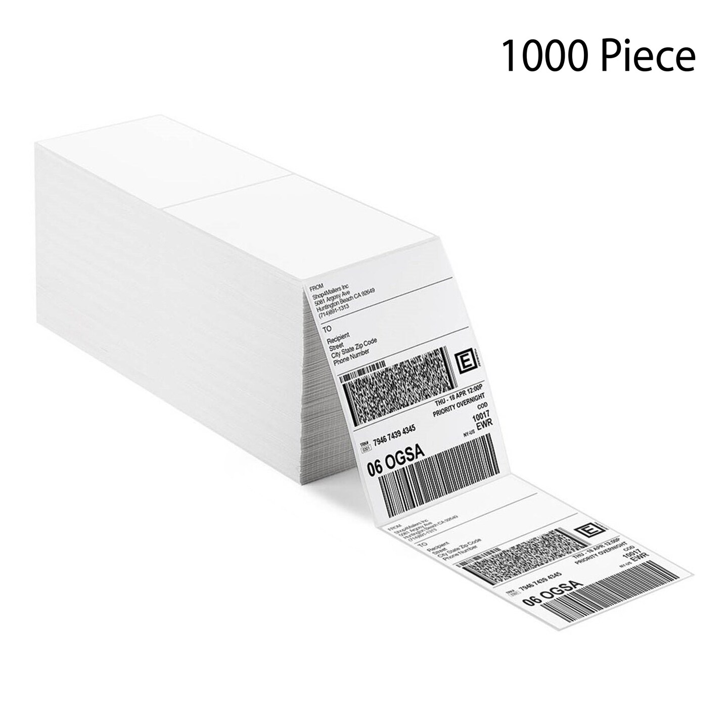 Aaiwa 4x6 Fanfold Shipping Labels – Direct Thermal, 500 Pack – Waterproof & Oil-Proof