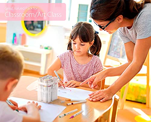 48-color Markers, Double Tipped Alcohol Markers, Chisel & Fine Alcohol-based Art Marker Set for Adults Coloring Illustration, Great Value Pack for Students' Art Class, Better Designed Grip