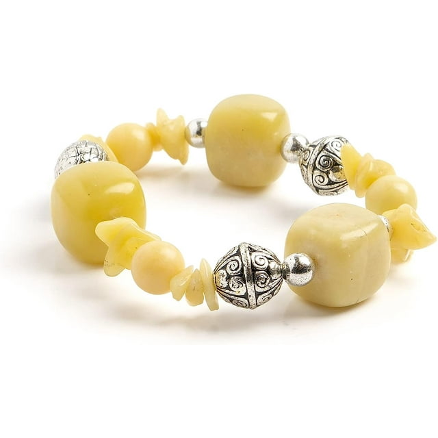 Earth's Jewels Semi-Precious New Jade Natural Green Bracelet #94