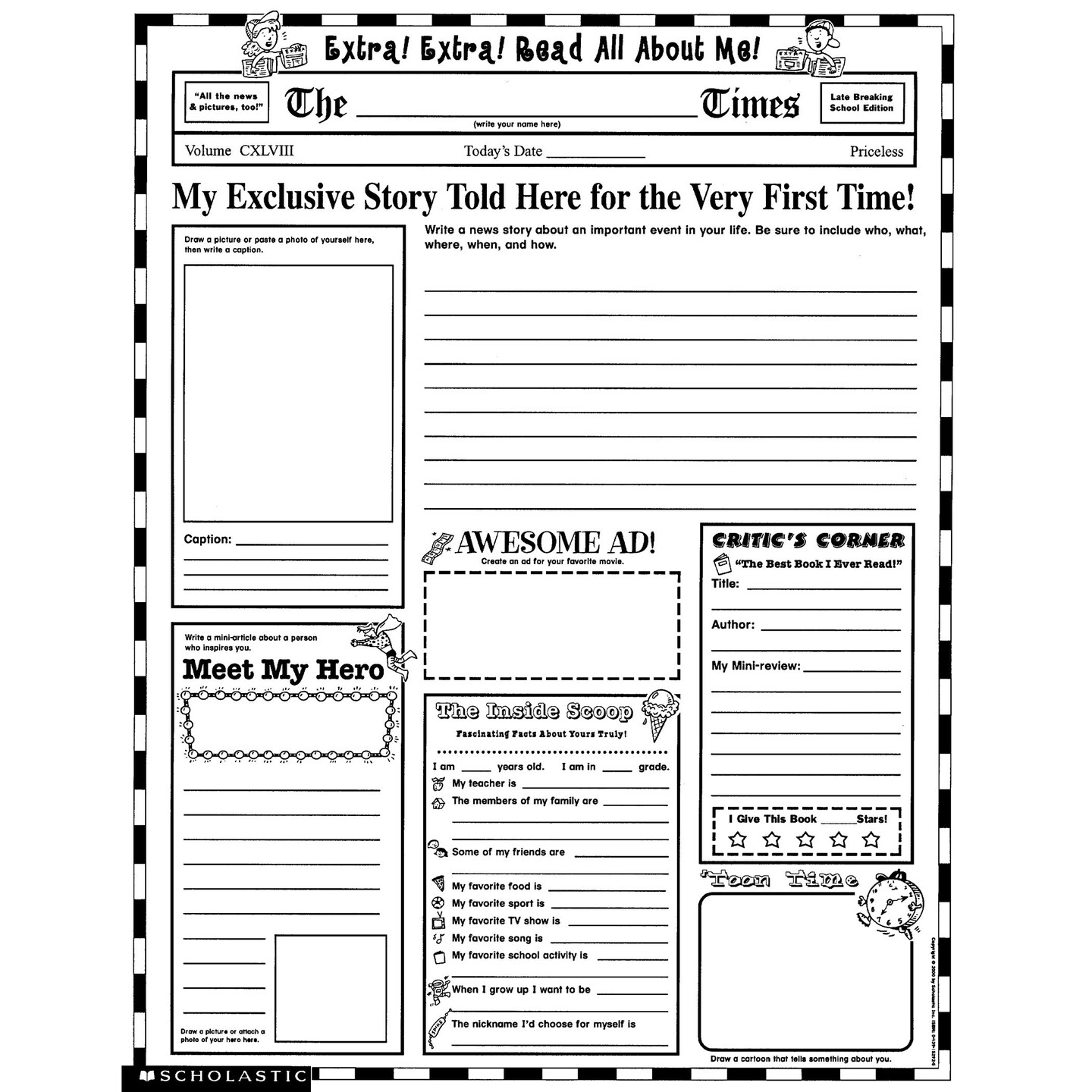 Instant Personal Poster Sets: Extra, Extra, Read All About Me!, Set of 30
