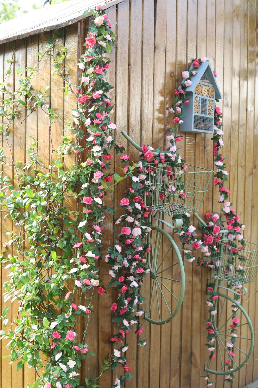 Miracliy 5 Pack 41 FT Fake Rose Vine Flowers Plants Artificial Flower Hanging Rose Ivy Home Hotel Office Wedding Party Garden Craft Art D&#xE9;co