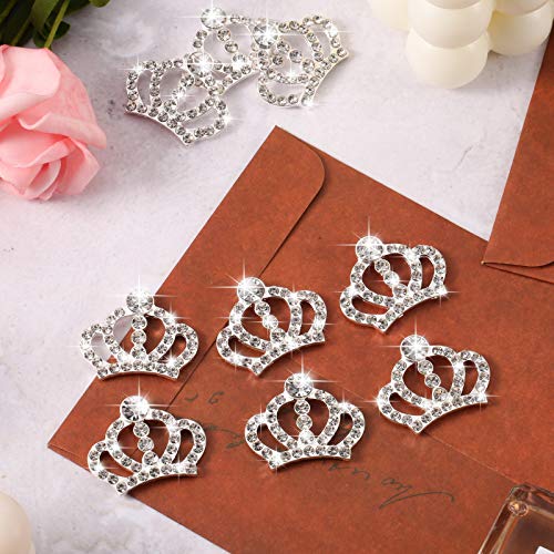 48 Pieces Crystal Rhinestone Crown Embellishments Rhinestone Embellishments Flatback Crystal Accessory for DIY Crafts Jewelry Making Phone Back Shell Wedding Decoration and Present Decoration