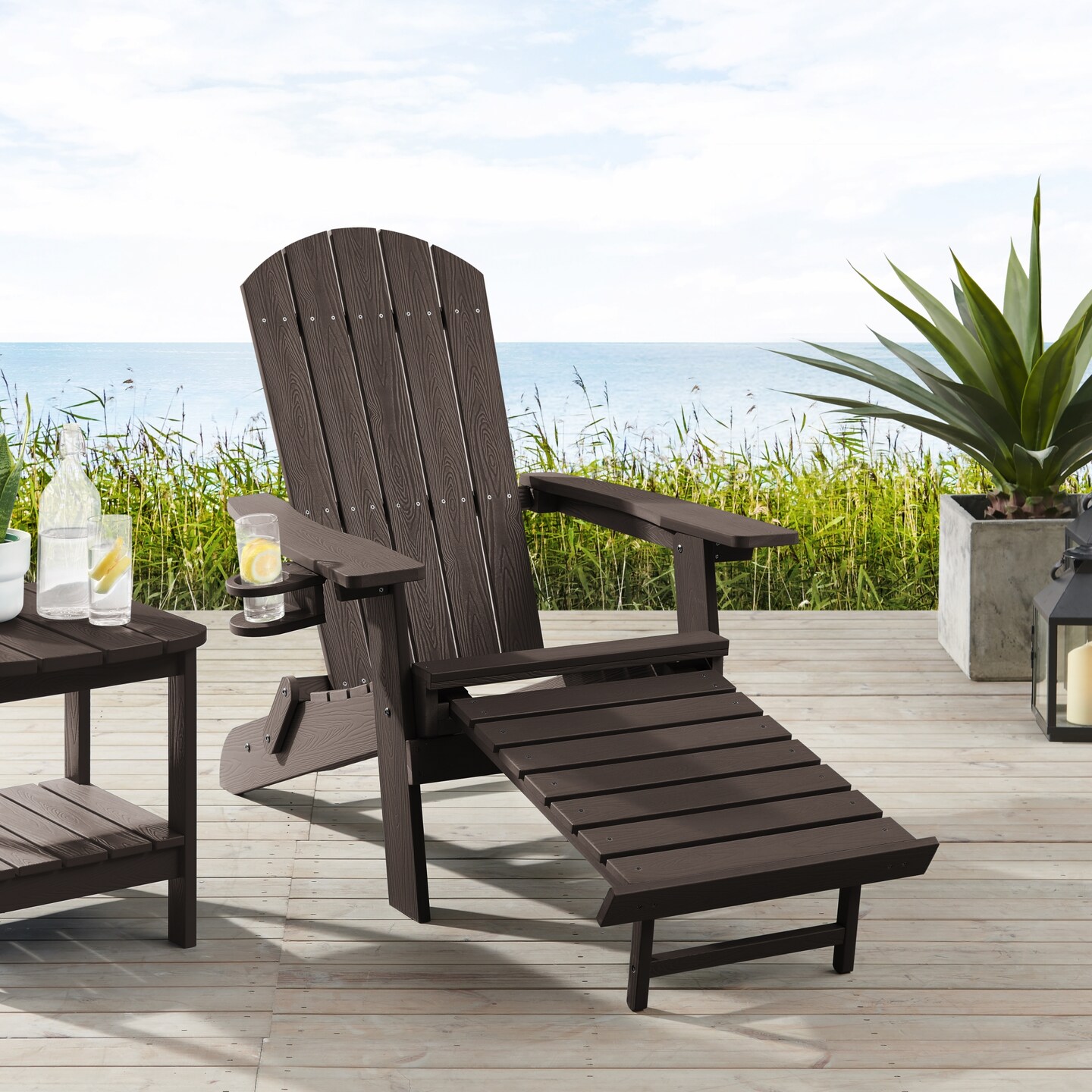 Taven Adirondack Chair With Cup Holder