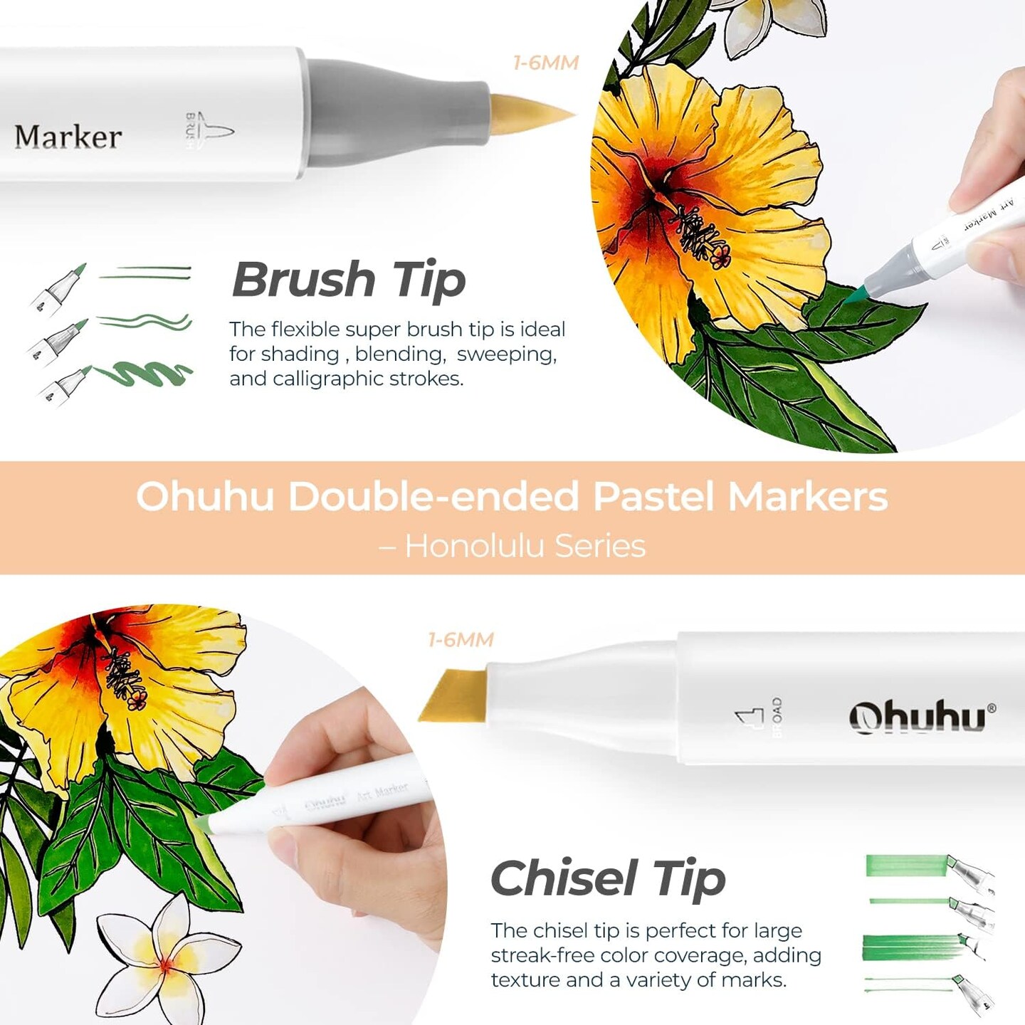NEW Ohuhu PASTEL Markers Review [FREE Ohuhu Swatch Chart]
