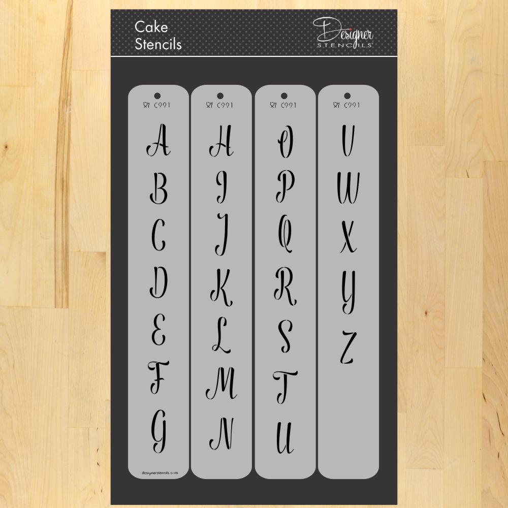 1.25-Inch Modern Monogram Letters Cake Stencil | C991 By Designer Stencils | Cake Decorating Tools |