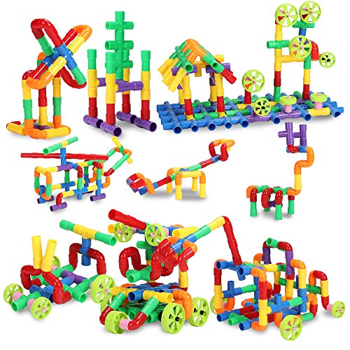 KAKATIMES STEM Building Blocks Toy for Kids, Educational Toddlers Preschool Brain Toy Kit, Constructions Toys for 3 4 5 6 7 8 Years Age Boys and Girls &#x2013; Creativity Kids Materials Toys