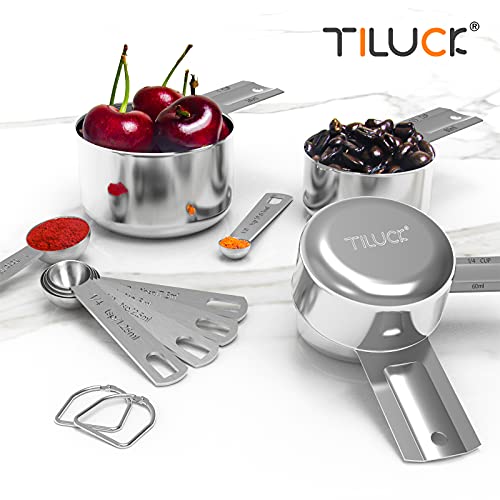 TILUCK measuring cups and magnetic measuring spoons set, 5