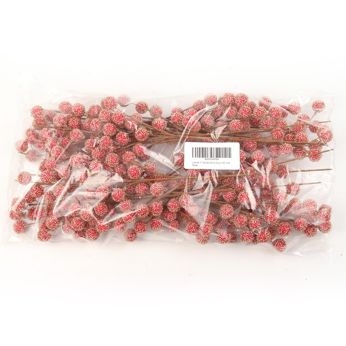 17-Inch Red Beaded Berry Sprays - Set of 12, 25 Large Berries - Perfect for Wreaths, Garlands, Decor - Festive Holiday Accents - 2024 Christmas Collection, Floral Home by Artificial Flowers