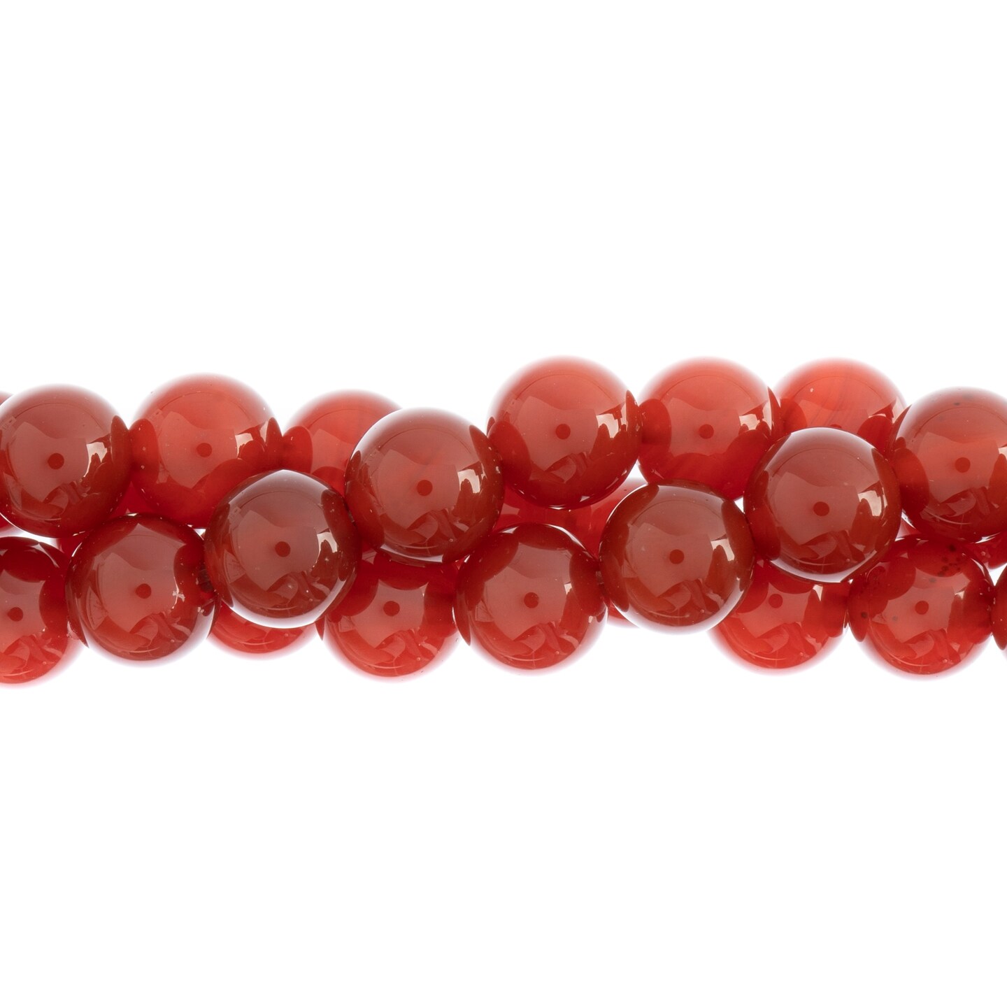Earth&#x27;s Jewel Semi-Precious 8mm Carnelian Natural Dyed Round Strung Bead