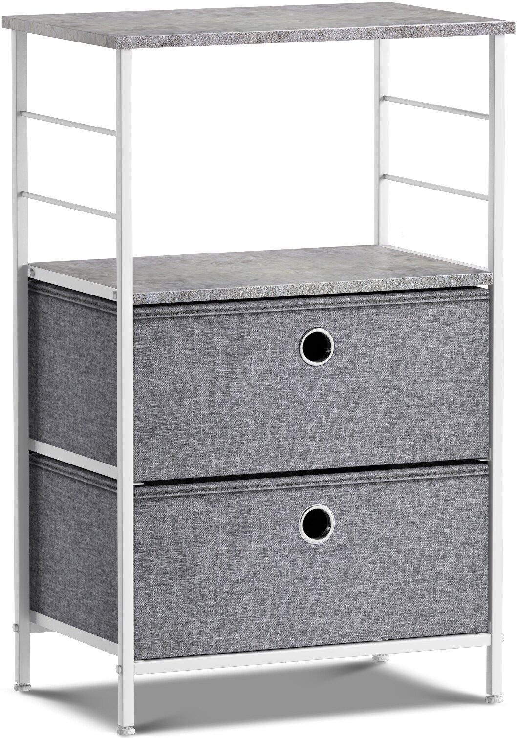 Sorbus Nightstand 2-Drawer Shelf Storage - Bedside Furniture &#x26; End Table Chest Dresser with Steel Frame, Wood Top &#x26; Easy Pull Fabric Bins for Home, Bedroom, Closets, Bathroom, Office &#x26; College Dorm