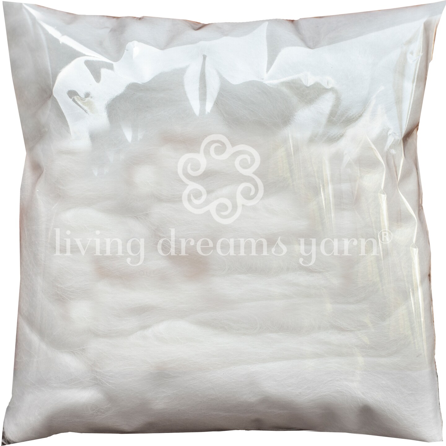 2oz Faux Angora Fiber: Natural Undyed Combed Top Roving. Plant Based, Eco Friendly, and Vegan