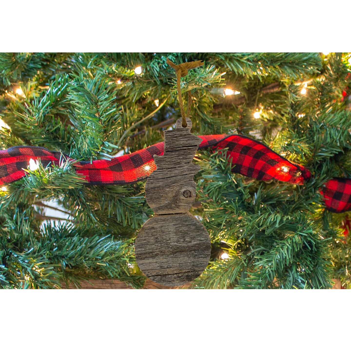 Rustic Farmhouse Reclaimed Wood Traditional Christmas Ornaments (6 pack)