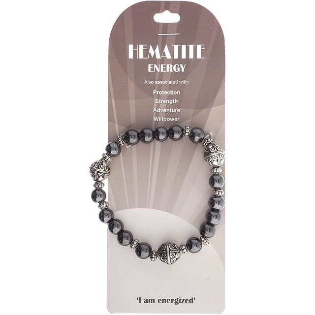 Earth's Jewels Semi-Precious Natural Hematite Black Stretch Bracelets #73