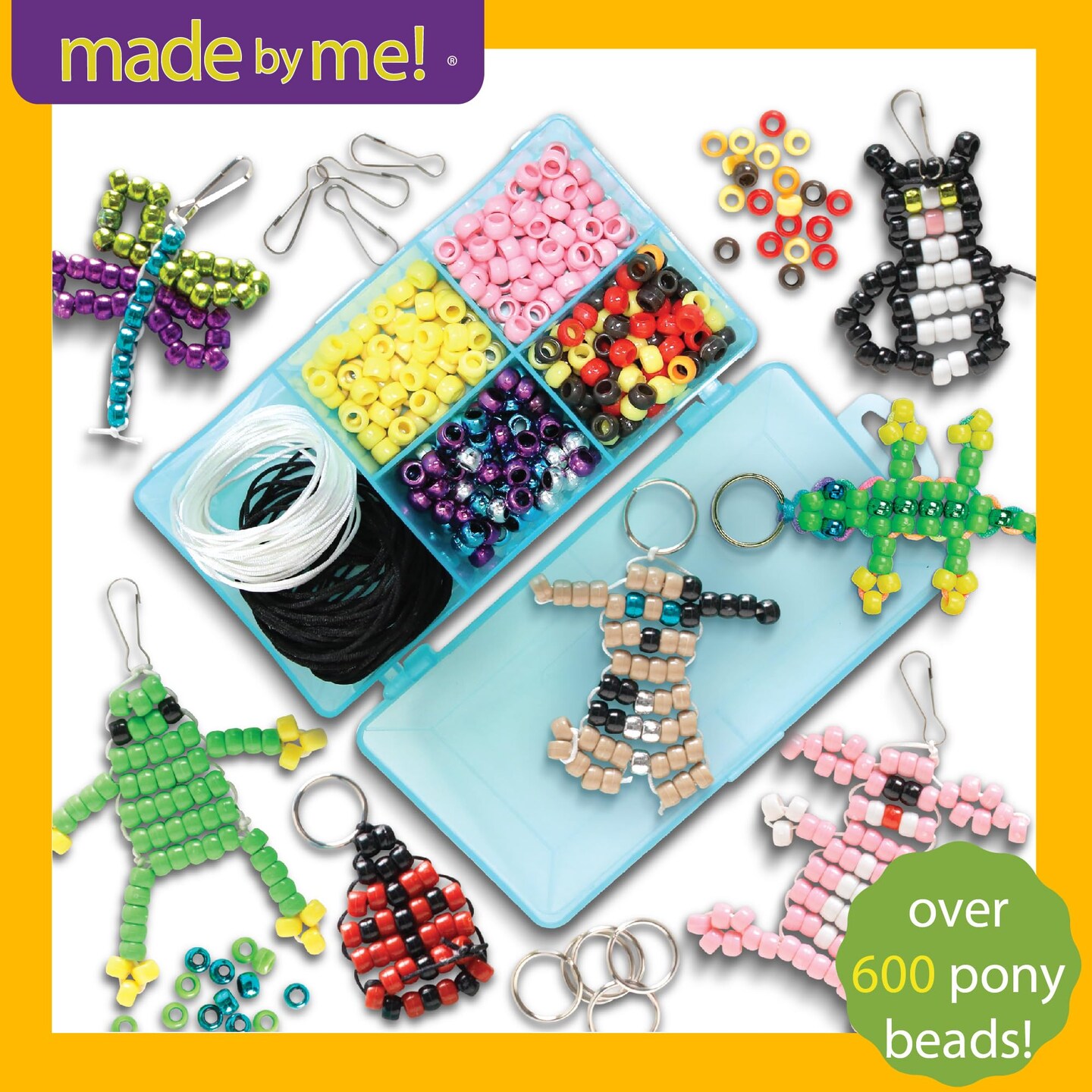 Create Your Own Bead Pets by Horizon Group Usa, Includes Over 600 Pony Beads, 6 Key Rings, Storage Box & Much More