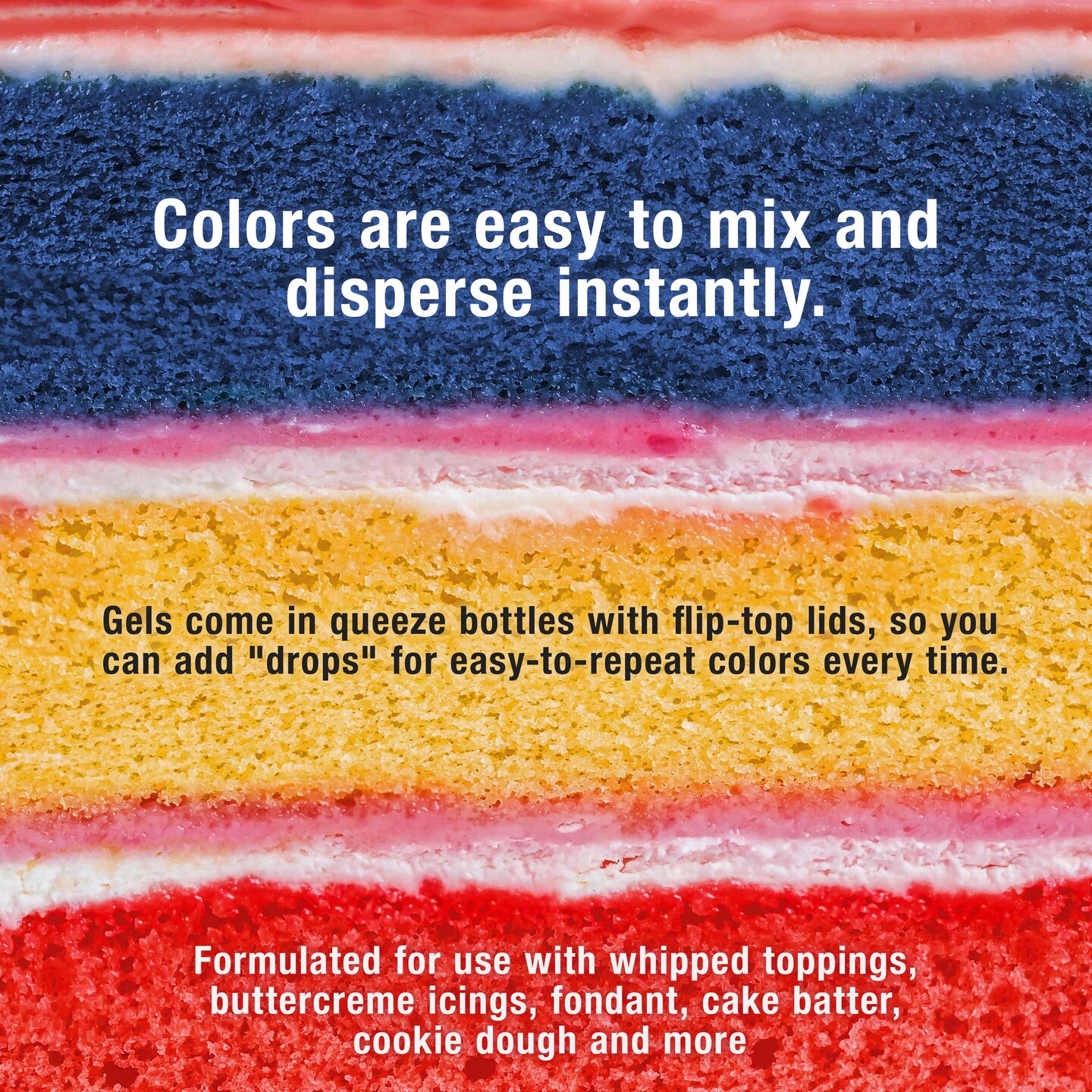 Chefmaster Liqua-Gel Cake Color Set - 4 Primary Colors in 0.7 fl. oz. (20ml) Bottles