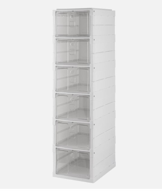 Foldable 3/6 Tiers Shoe Rack Organizer Box Stackable Storage Dust-Resistant Cover