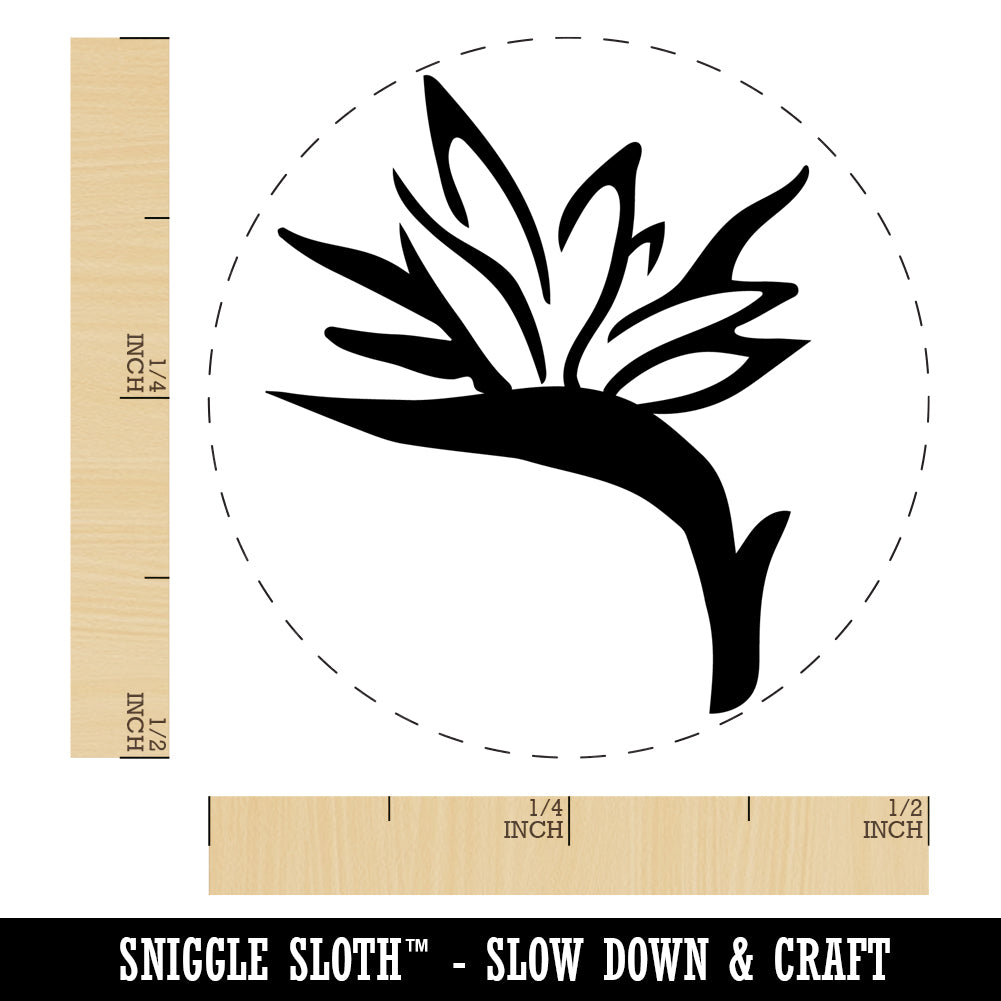 Bird of Paradise Tropical Flower Flora Self Inking Rubber Stamp