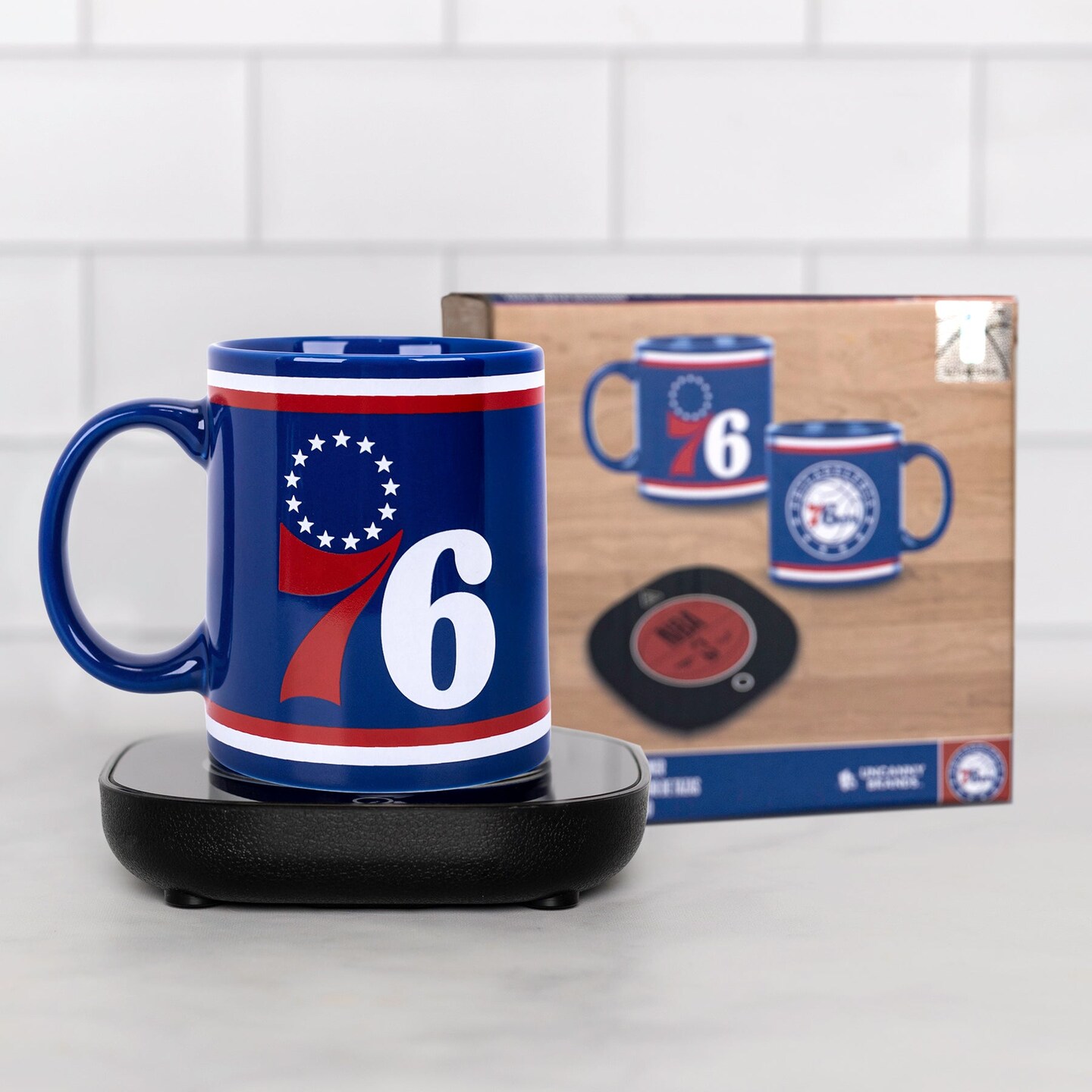 Uncanny Brands NBA Philadelphia 76ers Logo Mug Warmer Set
