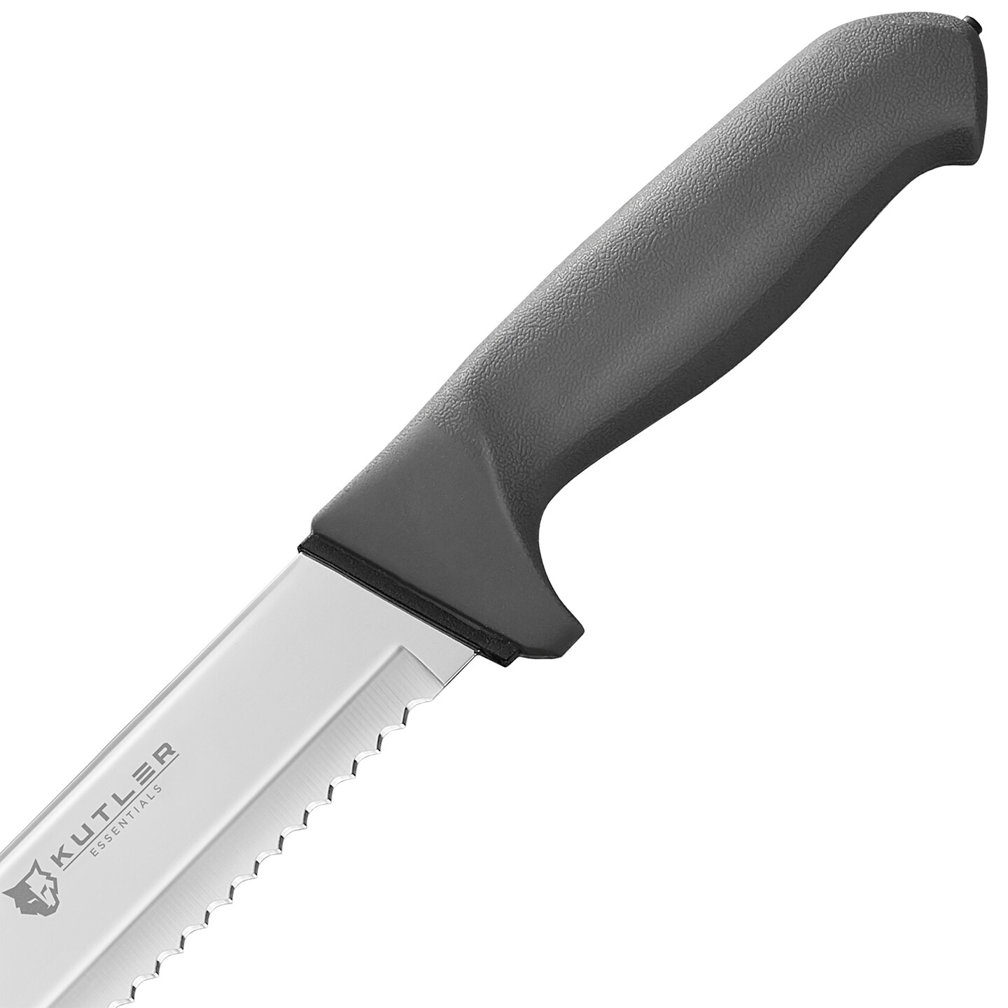 Kutler Professional 8-Inch Stainless Steel Bread Knife and Cake Slicer with Serrated Blade, Black