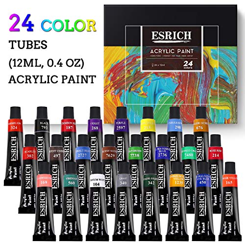 Acrylic Paint Set,46 Piece Professional Painting Supplies with Paint  Brushes, Acrylic Paint, Easel, Canvases, Palette, Paint Knives, Brush Cup  and Art