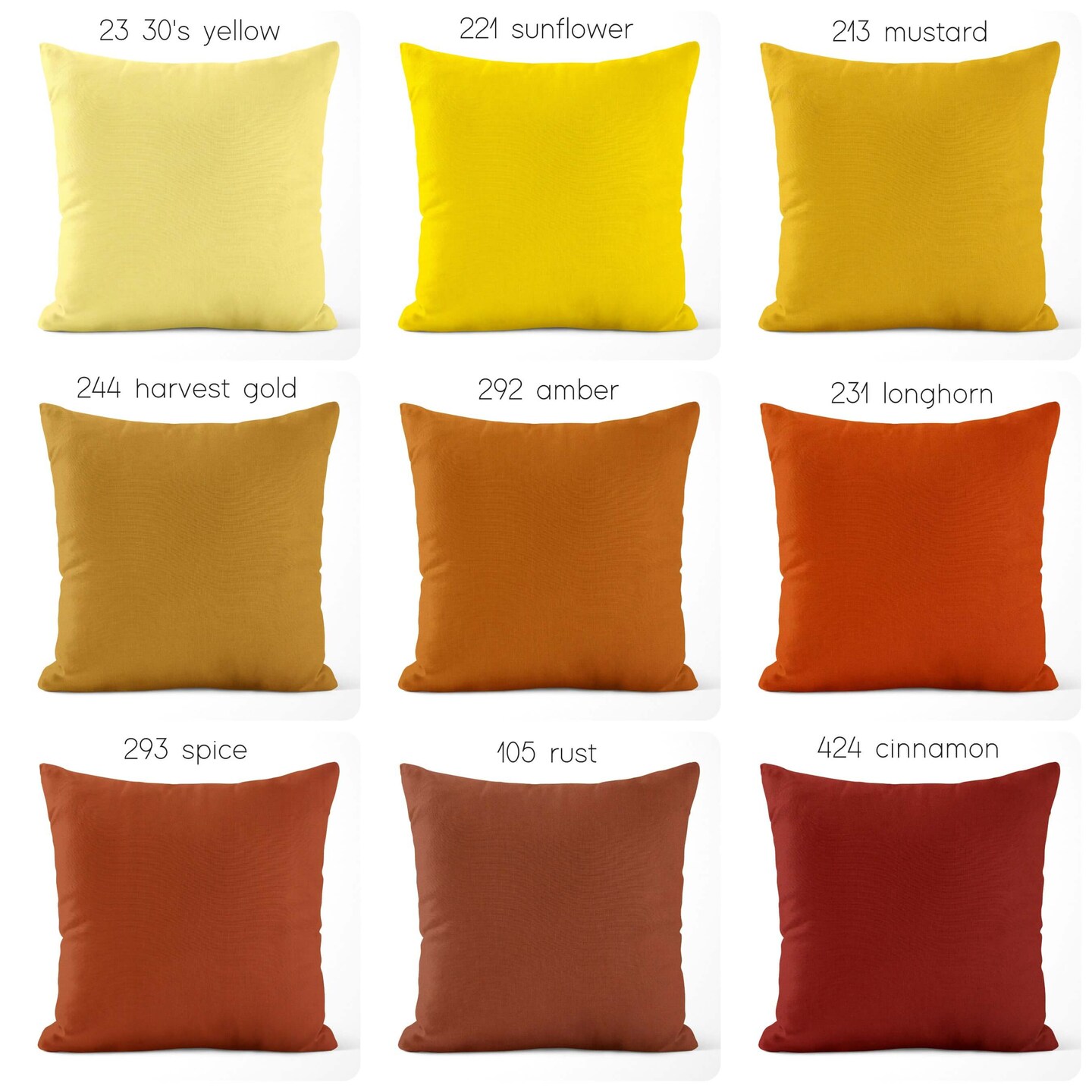 Fall Solid Color Pillow Covers Mustard Gold Pumpkin Rust Orange Yellow Pillows USA Handmade Modern Contemporary Euro Shams MakerPlace by Michaels