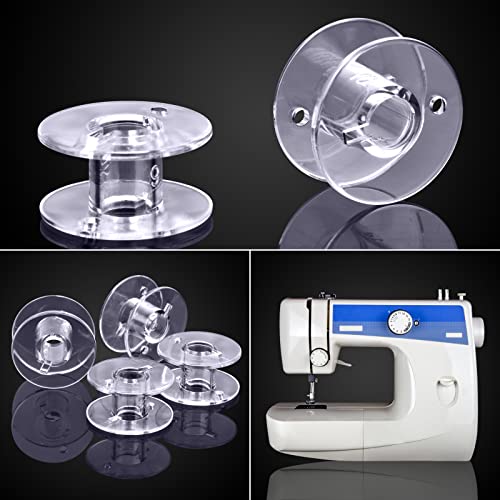 25 Pieces Bobbins for Sewing Machine, Sa156 Bobbins, Bobbins Class 15, Sewing Accessories, Plastic Bobbin with Case(1 Box)
