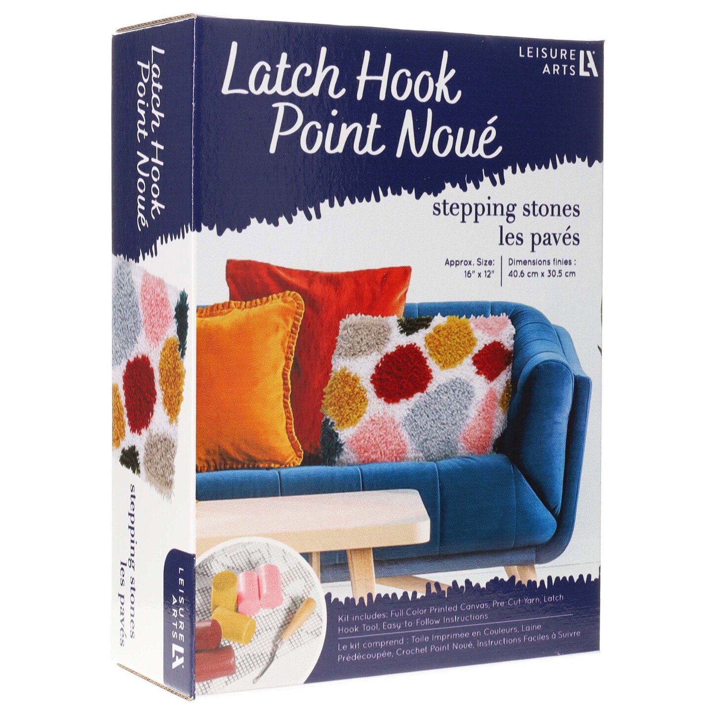 Leisure Arts Latch Hook Kit Stepping Stones, 12" x 16", Latch Hook Kit, Latch Hook Rug Kits, Rug Making Kit, Latch Hook Kits for Adults, Latch Hook Kits for Adults Beginners