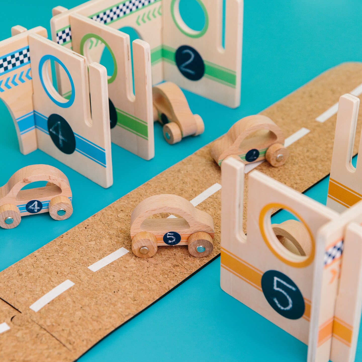 Happy Architect Wooden Blocks - Raceway - Set of 25 - Ages 18m+