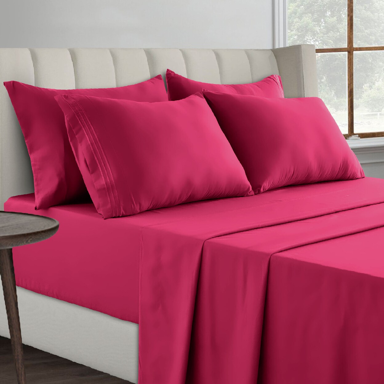 1800 Series Lux Decor Collection - Highest Quality Brushed Microfiber - 4 Piece Embroidered Bed Sheet Set