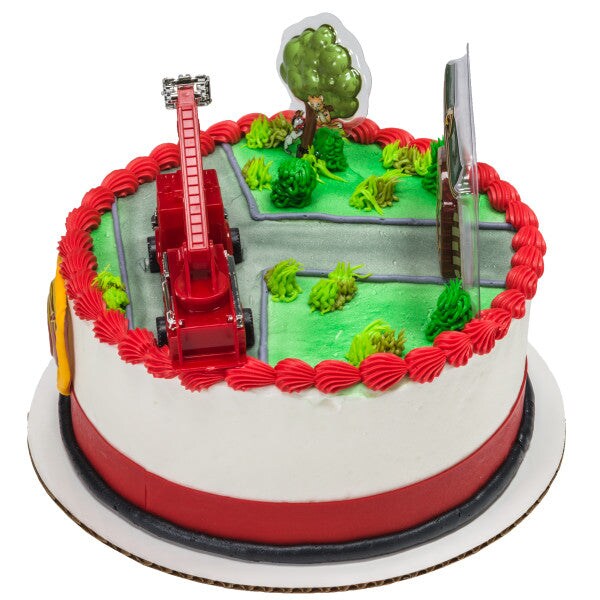 Fire Truck &#x26; Station DecoSet&#xAE; Cake Decoration