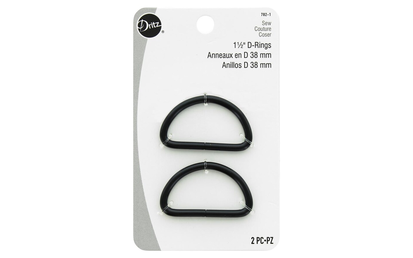 Dritz D-Ring 1.5&#x22; Matte Black 2pc
