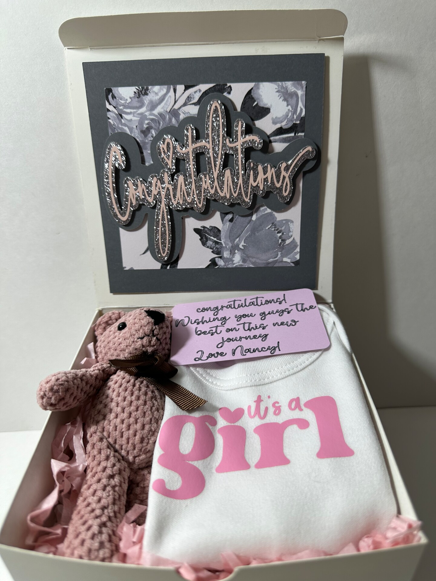Gender reveal gift box gender reveal for baby girl announcement