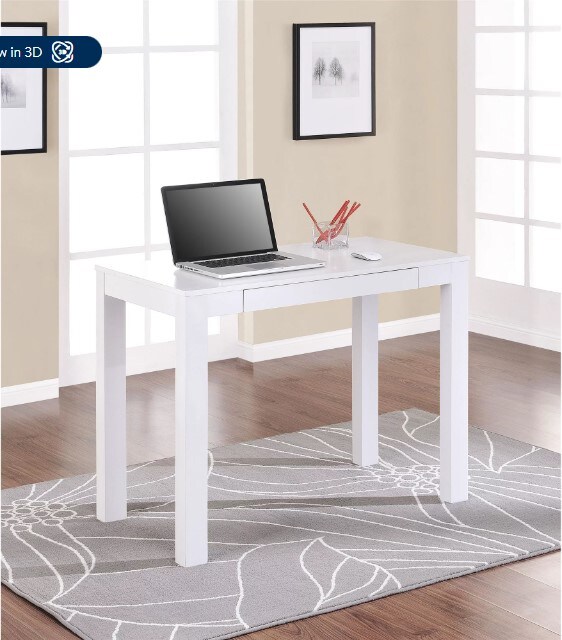 White Glyndon Computer Desk with Drawer Michaels