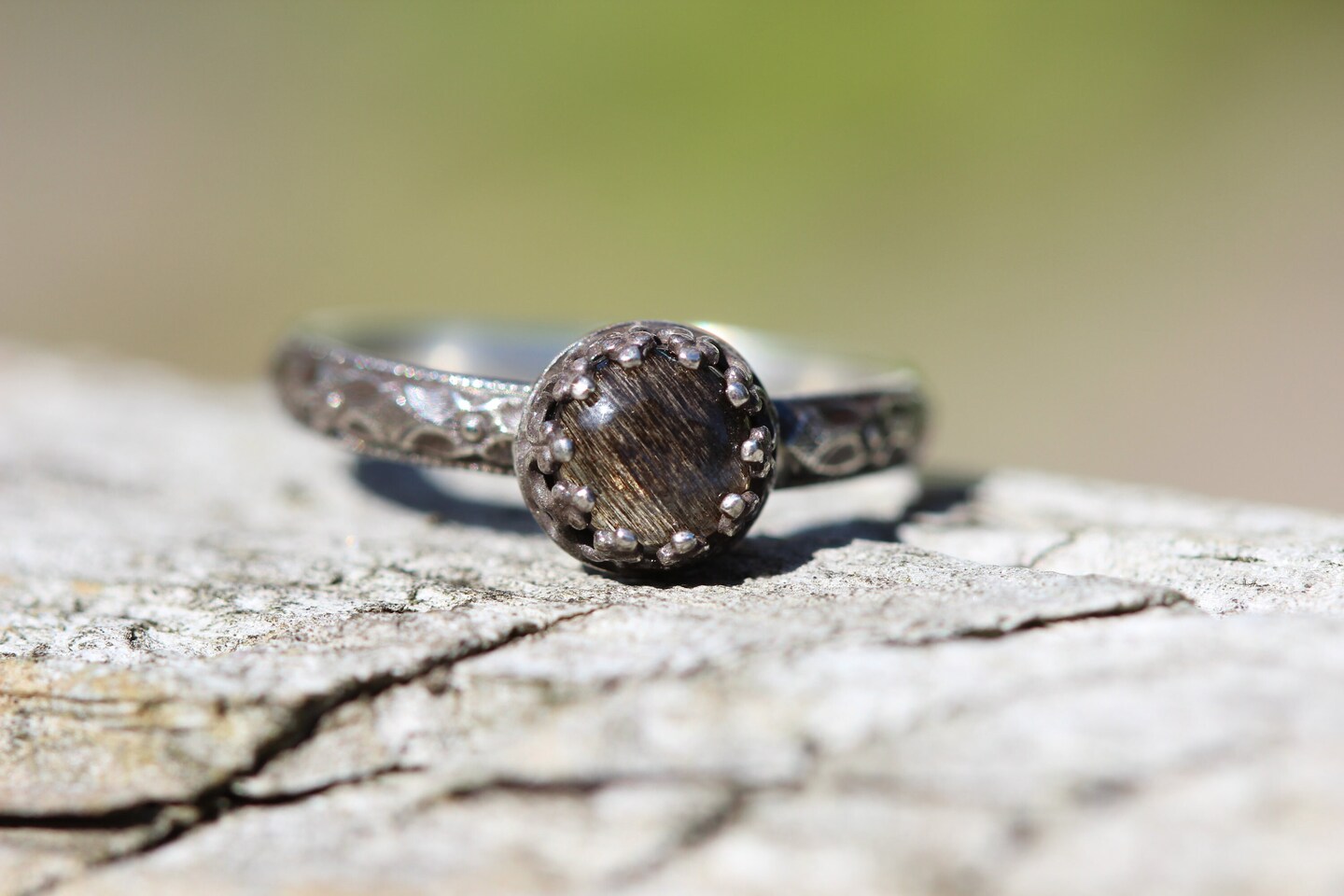 Dark Moonstone Ring - Filigree Jewellery Christchurch, New Zealand
