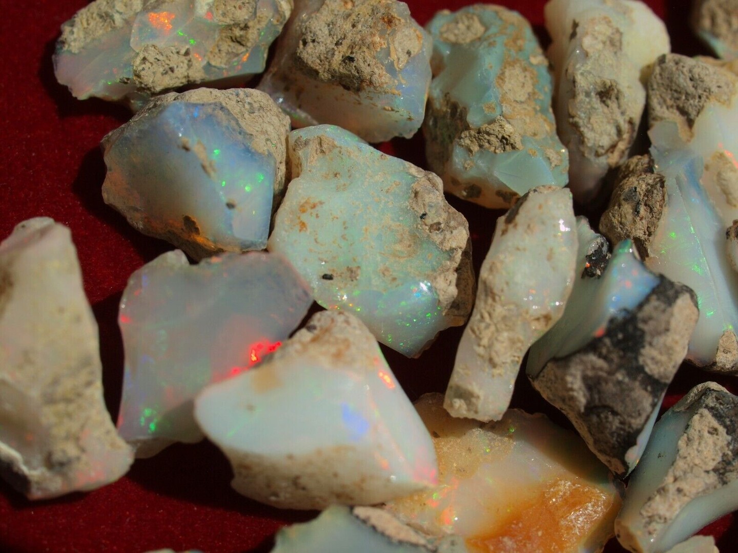 100 Carats Opal Rough All with Fire and Color