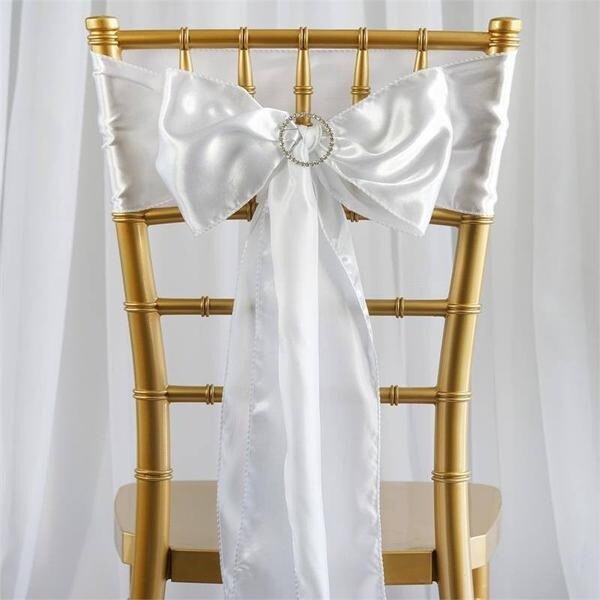 10Pcs Satin Chair Sashes for Wedding Reception Decor